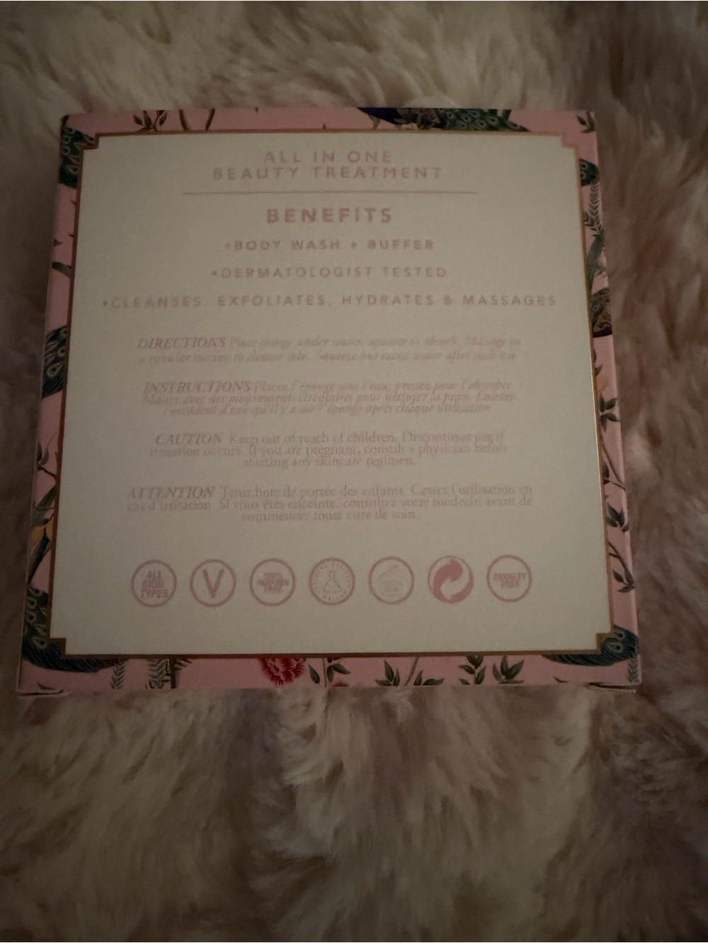 Spongelle Apple Blossom Pink & Teal Exfoliating Body Buffer - Picture 2 of 3